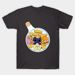 Cat in a bottle with fast food T-Shirt